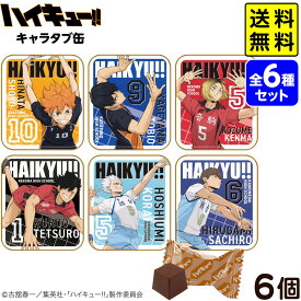 ハート 【6種セット】 キャラタブ缶 ハイキュー！！ 6個装入 【送料無料 ポスト投函】{ 駄菓子 お菓子 }{ おかし バレンタイン チョコ チョコレート 2026 ホワイトデー お返し キャラクター 子供 ギフト プレゼント 友チョコ 推しチョコ }[26B14]{配送区分N}