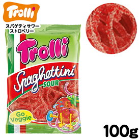 【エントリーで3個P10倍 2個P5倍】Trolli トローリー スパゲティサワーストロベリー 100g { 駄菓子 トローリ グミ 輸入 グミ スパゲティ ストロベリー いちご イチゴ かわいい ハロウィン }{ お菓子 おかし おやつ 輸入菓子 海外 人気 }