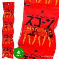 湖池屋 スコーン やみつきバーベキュー 4連 { 駄菓子 お菓子 やみつき バーキュー BBQ スナック スナック…