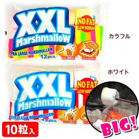 XXL マシュマロ(10個入) { 駄菓子 お菓子 マシュマロ 大きい アレンジ スモア インスタ映え キャンプ }{ 子供会 景品 お祭り くじ引き 縁日 販促 配布 夏祭り 幼稚園 保育園 問屋 }[25F28]