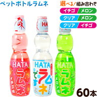 ハタ鉱泉 2つの味 セット ペットボトルラムネ ハタ PET ラムネですよ 60本入 { 駄菓子 お菓子 業務用 ラ…