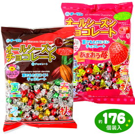 オールシーズンチョコ チョコ/あまおう苺 300g(約176個装入) { おかし おやつ 景品 お祭り 縁日 問屋 子供 子供会 まとめ買い パーティー イベント 配布 }{ 駄菓子 お菓子 チョコ チョコレート 溶けにくい 夏 }[26B02]{配送区分D}