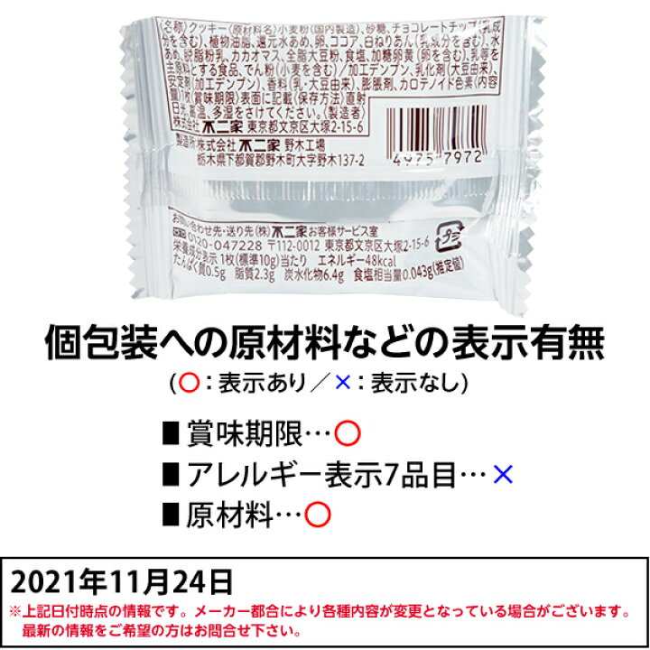 カントリーマアムの個包装の賞味期限は？