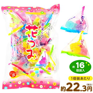 花つみ ゼリー 185g 約16個装入{ 子供会 お祭り 縁日 イベント 福引き おかし おやつ 配布 駄菓子 お菓子 寒天 ゼリー カラフル フルーツ 和菓子 テトラパック いちご メロン グレープフルーツ