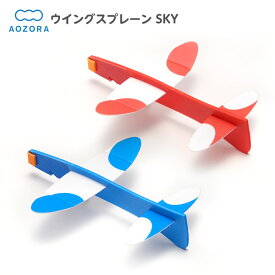 ウイングスプレーン SKY { あおぞら AOZORA おもちゃ 知育 学習 知育玩具 工作 クラフトトイ 子供 外遊び 公園 }{ 景品玩具 紙飛行機 飛行機 ひこうき 飛ぶ 組み立て 組立 }[25G15] {配送区分D}