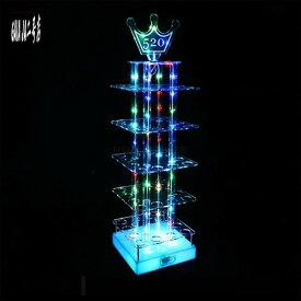 LEDワインラック 充電式 ワイングラスホルダー テキーラ観覧車 led酒ボトルの表示棚 コカボムタワー ワインボトルホルダー 居酒屋 KTVドリンク小道具 ナイトク