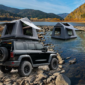 ルーフトップテント オーバーランド&amp;ウォーターキャンプテント インフレータブル防水ルーフトップテント SUV バン ジープ トラック オフロード車用 2-3人用 多機能テント