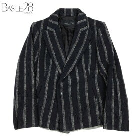 SALE93%OFF【キッズ商品】【BASILE 28】バジーレ28 ウール混 ストライプ ジャケット 黒『18/5/4』220518 23.10sage