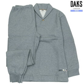 DAKS パジャマ ダックス メンズ ブランド ギフト プレゼント ラッピング無料 秋冬 日本製 裏起毛 ショールカラー 紳士 長袖 長ズボン グレー 24/5/3 160524