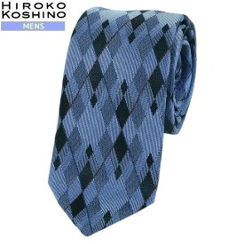 ★SALE54%OFF【HIROKO KOSHINO HOMME】ヒロココシノオム アーガイルチェック シルクネクタイ 就活 ギフト プレゼント ブランド おしゃれ 青『19/4/2』120419【送料無料】 22.02sage