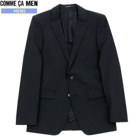 【返品交換不可】SALE93%OFF【COMME CA MEN】コムサメン ポリスト カラーストライプ 2B テーラードジャケット 黒『19/11/2』071119