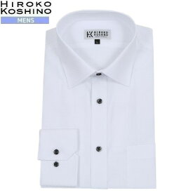 SALE42%OFF【HIROKO KOSHINO HOMME】ヒロココシノオム 「形態安定」ワイドカラー シャドーチェック ドレスシャツ(長袖) 白『20/12/2』101220【送料無料】