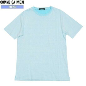 SALE69%OFF【COMME CA MEN】コムサメン 日本製 カラーバック ニットソー(半袖) 青『22/3/5』310322【送料無料】 23.10sage