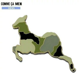 ★SALE57%OFF【COMME CA MEN】コムサメン 鹿モチーフ 迷彩ピンバッジ カーキ『17/8/5』310817【送料無料】　20.03sage