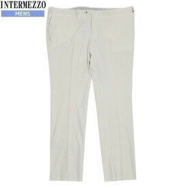 【訳あり商品】【大きいサイズ】【INTERMEZZO】インターメッツォ ストレッチ スラックスパンツ(ノータック) アイボリー『21/2/1』040221 23.10sage