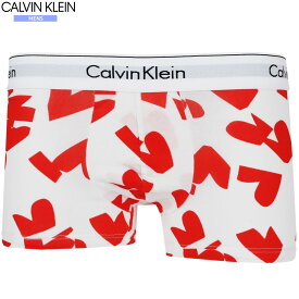 箱なし カルバンクライン ボクサーパンツ Calvin Klein メンズ 下着 ブランド おしゃれ ハート プリント コットン ストレッチ 赤 24/7/1 040724【送料無料】