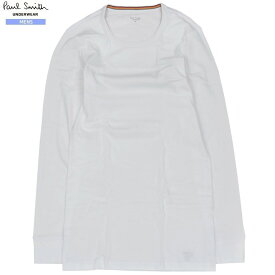 新古品 ポールスミス インナーシャツ Paul Smith メンズ ブランド クルーネック コットン 長袖 Tシャツ(インナー) 白 25/3/4 210325【送料無料】