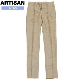 ●SALE86%OFF【ARTISAN】アルチザン(コムサ) リネン混 スラックスパンツ(ワンタック) 茶『15/10/1』011015【送料無料】 23.10sage