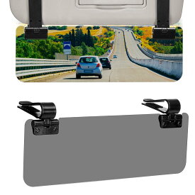 JOYTUTUS サンバイザー 車 バイザー 延長アタッチメント 偏光 UV400カット 調整可能 車両用サンバイザー拡張 ダブルクリップ式 迷光防止 ユニバーサル対応