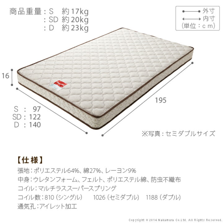 楽天市場】フランスベッド ダブル マットレス『マルチラススーパー 