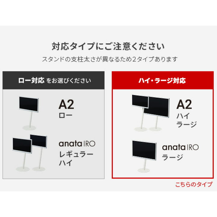 楽天市場】WALL インテリアテレビスタンド A2 ハイ/ラージタイプ対応 