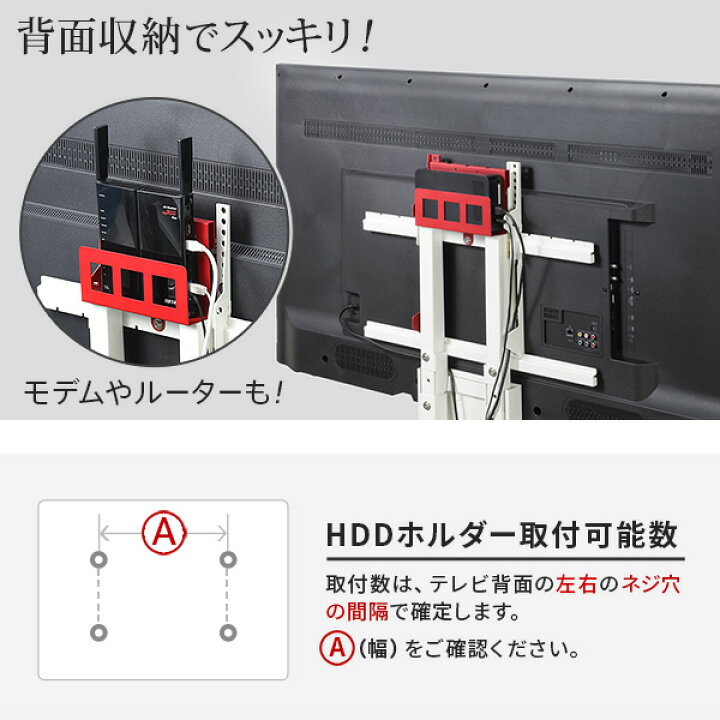 楽天市場】WALL インテリアテレビスタンド WALL HDDホルダー EQUALS 