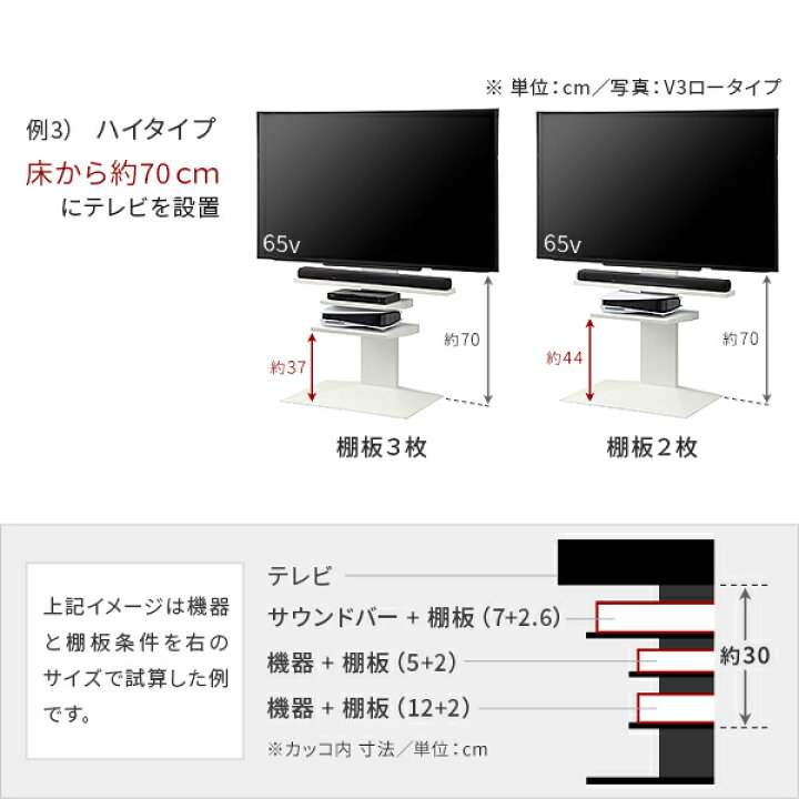 楽天市場】WALL インテリアテレビスタンド V2・V3・V5・S1対応棚板  