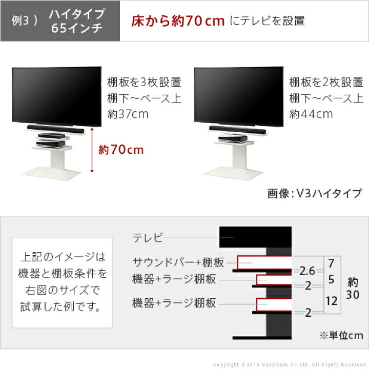 楽天市場】WALL インテリアテレビスタンド V2・V3・V3SW・V5・S1対応 