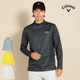 【FG】【30％OFF・SALE・セール】秋 冬 Callaway GOLF キャロウェイ ゴルフウェア C23233115 ロゴプリント 裏起毛 長袖 モックネック シャツ [保温性] (メンズ)