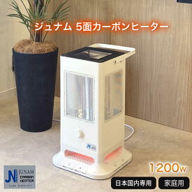 【先着10名限定！早割で半額クーポンあり】ジュナム 5面 カーボンヒーター 家族で使える リビング暖房 子供部屋 インテリア家電 3色ムードランプ付 省エネ 遠赤外線 足元ヒーター 速暖 静音 安全 転倒オフ タイマー おしゃれ 寒さ対策 癒し リラックス