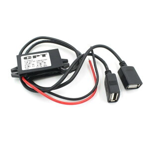 USBdRo[^[ fA _u 2 USB DC-DC J[ Ro[^ W[ 12V to 5V 3A 15W dA_v^