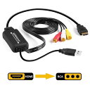 HDMI to RCA 変換コンバーター 3RCA/AV 変換ケーブル HDMI to AV コンポジット HDMIからアナログに変換アダプタ テレ…