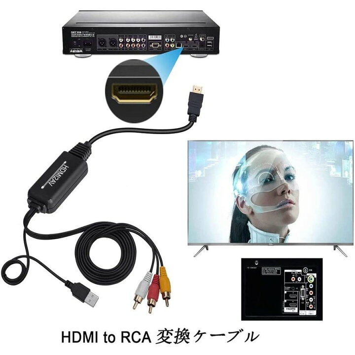 楽天市場】HDMI to RCA 変換コンバーター 3RCA/AV 変換ケーブル HDMI to AV コンポジット HDMIからアナログに変換アダプタ テレビ USB給電必要 2m : MINAKO WORTH 楽天市場】HDMI to RCA 変換コンバーター 3RCA/AV 変換ケーブル HDMI to AV コンポジット HDMIからアナログに変換アダプタ テレビ USB給電必要 2m : MINAKO WORTH