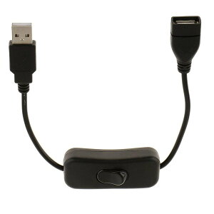 USB A 電源用 オスメス 延長ケーブル オン/オフスイッチ付き