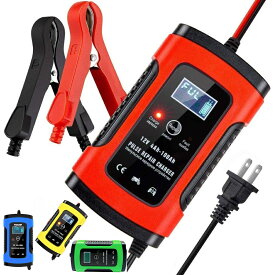 【全自動】PSE認証取得 バッテリーチャージャー バッテリー充電器 LED 表示 メンテナンス 最大 5A 12V 全自動 車 自動車 バイク つないだまま 自動OFF 鉛蓄電池用 密閉型 対応