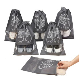 シューズバッグ 巾着袋 靴収納 防塵 シューズ袋 不織布 旅行 家用 出張 男女兼用 10枚セット