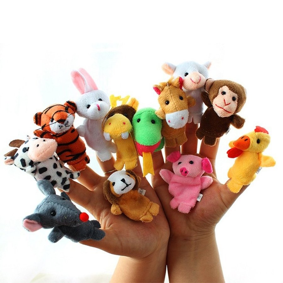 フィンガー パペット人形 指人形 動物 12支セット 干支 布製 知育玩具