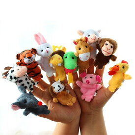 フィンガー パペット人形 手 指人形 保育動物 かわいい 12支セット 干支 布製 知育玩具 保育 演劇 絵本 読み聞かせにも