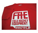 F-H-E Tシャツ 赤【Tシャツ】【フィールドホッケー 】【ドライTシャツ】【吸汗速乾】