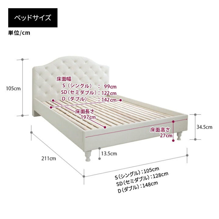 楽天市場】【クーポンで5%OFF☆4/14 20:00〜4/15 23:59】 ベッド 