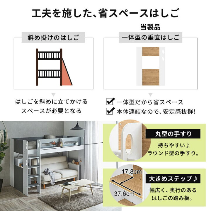 楽天市場】【12/1に使える11%OFFクーポン配布中！】 ロフトベッド  