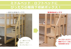 ロフトベッド用階段下収納ボックス3個組専用ボックス3コセット【送料無料】〔小型〕ロフト/収納ケース/木製/階段付きロフトベッド用/木製ロフトベッド