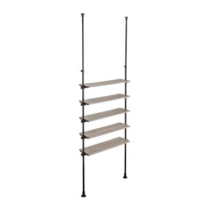 【ポイント5倍★10/30 20:00〜23:59】 つっぱり オープンラック 棚 収納 ラック 5段 木製 90cm つっぱり棚 壁面収納 収納ラック つっぱり収納 白 ホワイト ブラック 収納棚 リビング デスク つっぱ