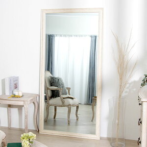 【ポイント5倍★10/30 20:00〜23:59】 鏡 全身 ミラー 姿見 アンティーク調大型ミラーW90 ホワイト ブラウン ライトブラウン 幅90 ビッグミラー 全身鏡 立掛け ダンス用ミラー 姿見 ジャンボミラー