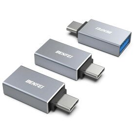 BENFEI USB-C USB 3.0 変換アダプタ 3個セット Type C USB-A 最大5Gbps タイプc - USB 3.0 アダプタ iPhone 15 Pro/Max, MacBook Pro/Air 2023, iPad Pro, iMac, S23, XPS 17 その他 USB-C 端末用...グレー