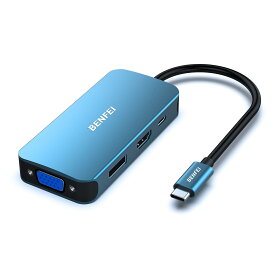 BENFEI 4in1 USB C（タイプc）- HDMI VGA DisplayPort PD充電 アダプター、USB Type-C - HDMI VGA DisplayPort MST ハブ Thunderbolt 3/4 互換 iPhone 15 Pro/Max, MacBook Pro/Air 2023, iPad Pro, iMac, S23, XPS 17 などに対応