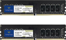 Timetec 16GB DDR4 3200MHz PC4-25600 CL22 288 Pin UDIMM デスクトップ PC用メモリ(3200Mhz 32GB Kit(2x16GB))