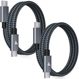 RAMPOW USB C P[u PD3.0Ή 100W/5A [d USB-C USB-C P[u f[^] fh~ ϋviC iPhone15V[Y[dP[u MacbookPro/iPad ProAir/Galaxy/SonyȂType C@Ή 2{Zbg 1m+1m 