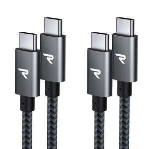 2�{�Z�b�gRAMPOW USB C �P�[�u��1m+1m/�� PD�Ή� 60W�}���[�dUSB-C USB-C �P�[�u�� �f�[�^�]�� �f���h�~ ���ϋv�i�C���� iPhone15�V���[�Y�[�d�P�[�u�� MacbookPro/iPad ProAir/Galaxy/Sony�Ȃ�Type C�@��Ή�