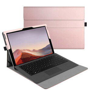 Fintie for Microsoft Surface Pro 7 Plus 2021 / Pro 7 / Pro 6 / Pro 5 2017 / Pro 4 / Pro 3 �P�[�X ��p�X�^���h�J�o�[ ���^ �y�� �y���z���_�[�t�� �}���`���p ������v�ی�P�[�X (���[�Y�S�[���h)